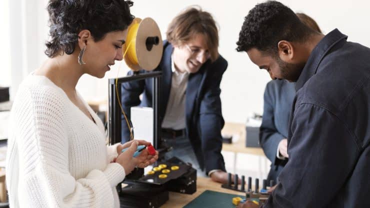 designers team working d model